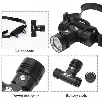 1000 Lumens IPX8 200Ft Waterproof Rechargeable Diving Headlamp